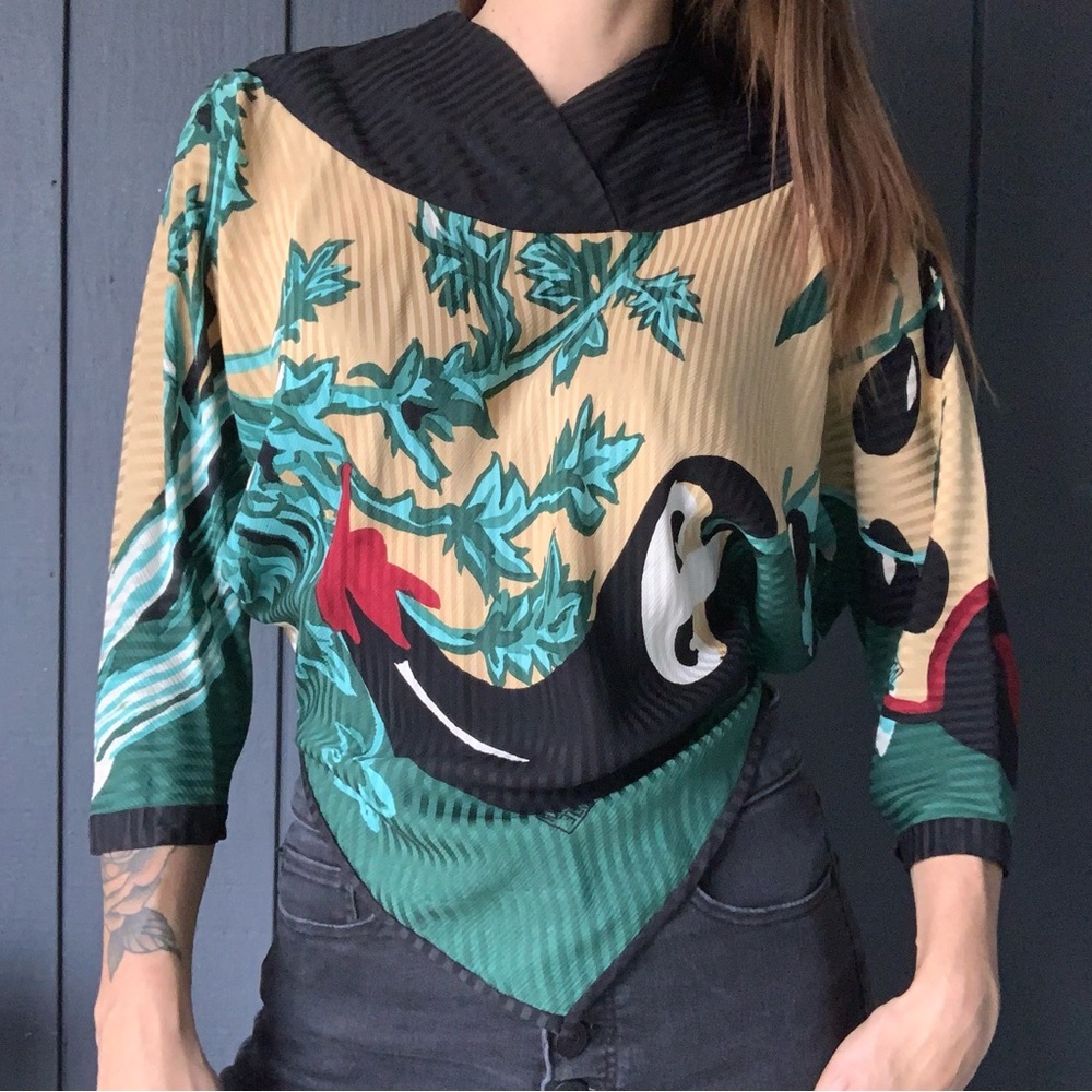 Vintage Michaele Vollbracht silk batwing blouse Sz 4